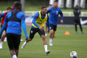 Karlan Grant drives forward with the ball (Photo by Adam Fradgley/West Bromwich Albion FC via Getty Images).