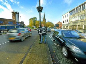 Supporting image for story: All I want for Christmas is a job, says Paul as he takes to Wolverhampton streets with sign