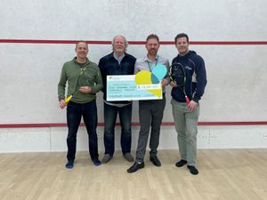 Supporting image for story: Squash club's generous donation to Shropshire charity 