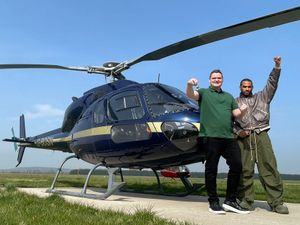 Supporting image for story: Former Love Island contestant swoops into city by helicopter to view opportunity