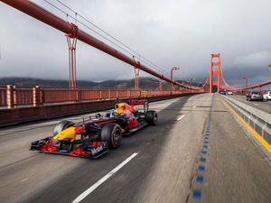 Supporting image for story: Red Bull takes its Formula One car on a US road trip