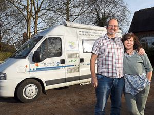 Supporting image for story: Happy campers! Telford couple swap £500,000 home to travel the world in a camper van
