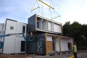 The extension is being carried out by Portakabin
