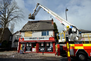 The scene of a gas explosion in Cannock Road, Chadsmoor, Cannock