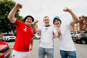 England fans ready for the match in Shrewsbury
