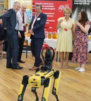 A robotic dog was one of the star attractions