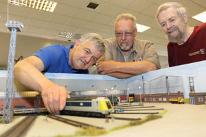 From left, Martin Morris with his Albert Road Exhibition, Chris Jamison and David Finney. Photo: Phil Blagg Photography
