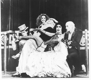 The Rocky Horror show with tim Curry as Frank N Furter and Richard O'Brien as Riff Raff