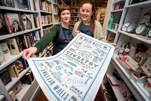 Supporting image for story: Oswestry landmarks on tea towel