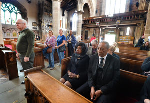 The Mayor of Wolverhampton Sandra Samuels, and the Mayor's Consort Karl Samuels were among those paying their respects