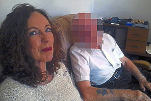 Veronica Robinson with her elderly victim, who was registered as blind and suffered from dementia