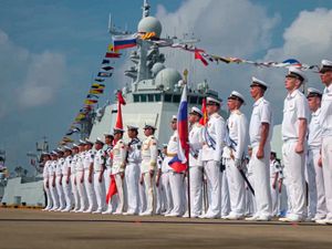 Supporting image for story: China and Russia start joint naval drills