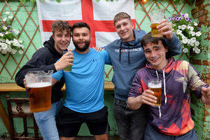 Will Hurrell, Aaron Ditchburn, Corren Buxton and Taum Darnborough at The Old Bush Inn, Albrighton 