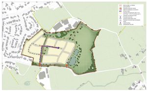 The illustrative concept plan of a proposal to deliver around 175 homes on land north of Aston Road, near Wem. Picture: Bellway Strategic Land