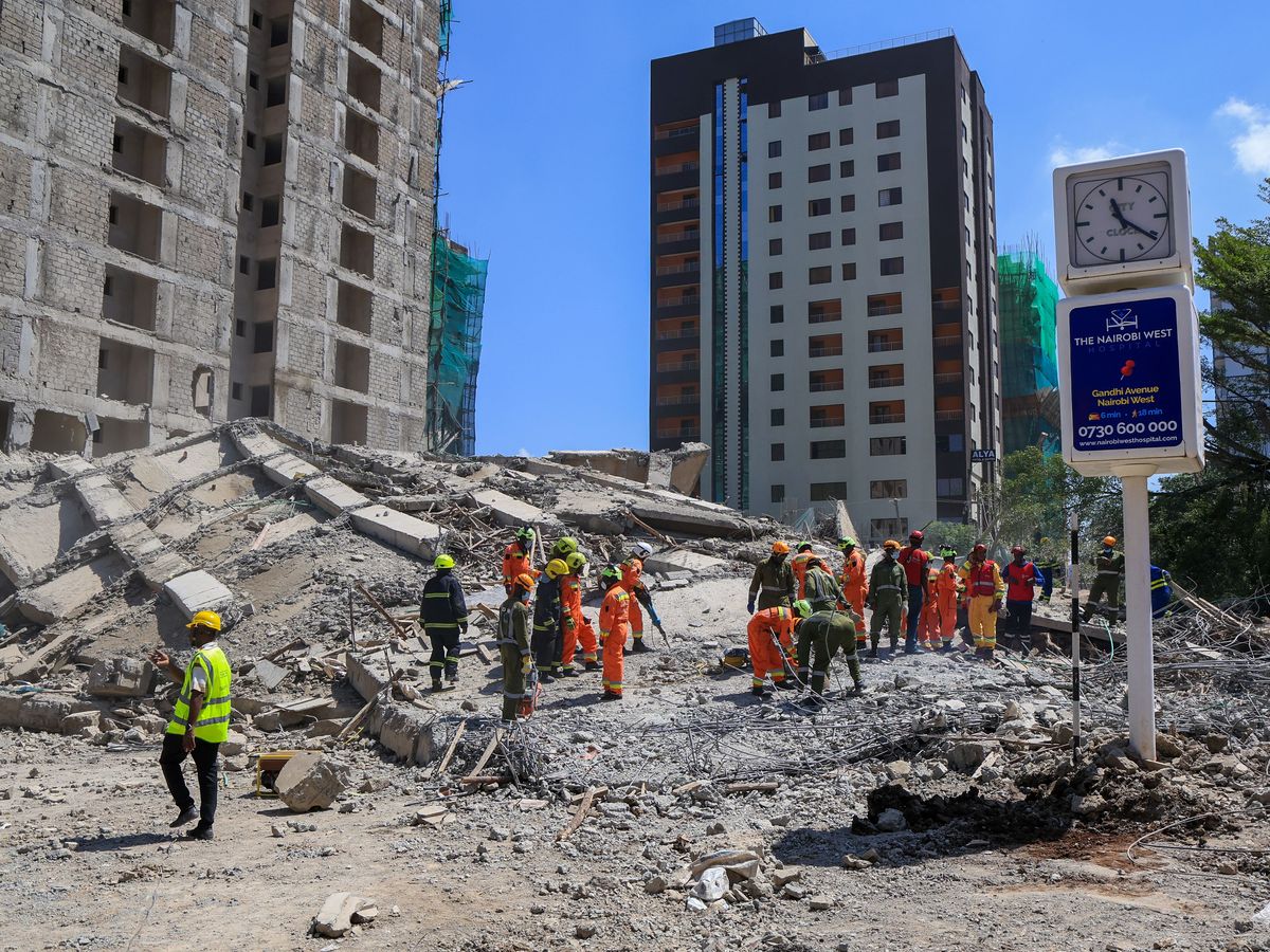 Four trapped after building collapses in Kenyan capital