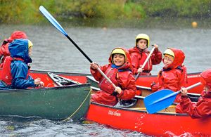 Pupils got to enjoy canoes too