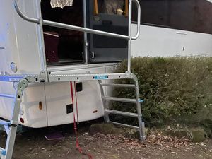 Supporting image for story: Bus driver escapes with minor injuries after crashing into house near Whitchurch