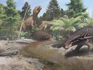 Supporting image for story: Armoured, tank-like dinosaur ‘still used camouflage to hide from predators’