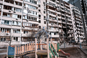 Fighting is continuing in many parts of Ukraine, while many civilian buildings have been hit. Photo: Maia Mikhaluk/PA Wire