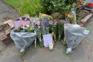Flowers left at the scene