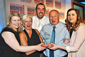 The Gift Experience, was named Business of the Year. Celebrating the achievement are, from left Katy Yates, Jenny Pervin, Steve Yates, Trevor Pervin, Holly Liversage