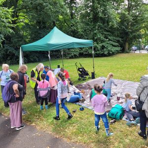 BOSF hosting activities for local families in green spaces in Birmingham.