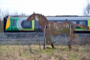Artwork in the fields that are popular with horse owners