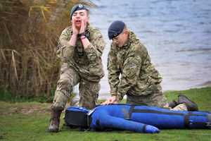 A cadet calls for help