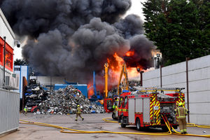 Scene of the huge fire in Tipton on George Henry Road