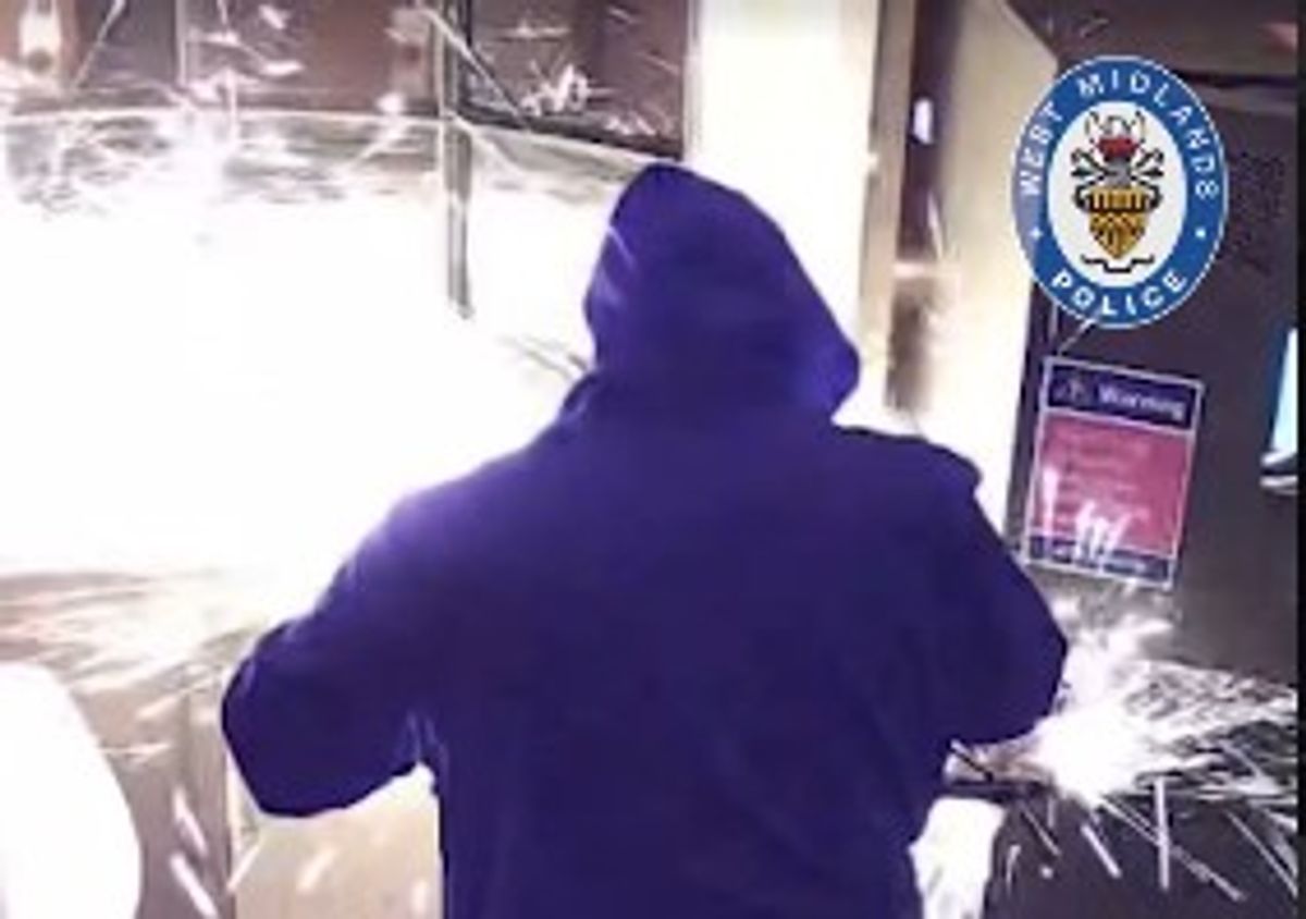 Watch: West Midlands thieves caught on camera using angle grinders to break into cashpoints across the UK