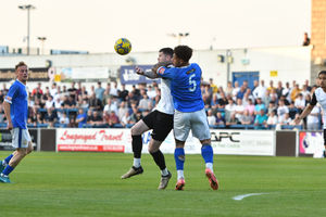 Action from AFC Telford United's play-off clash with Halesowen (Kieren Griffin)