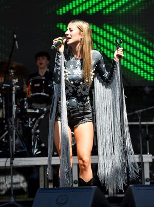 Ava Hackett from Split Second performs on stage