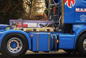 Larry arrives at the crematorium after final drive on the M6