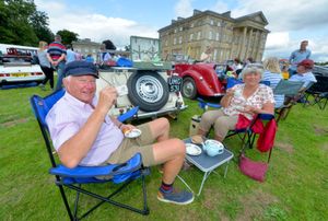 David Rogers and Corinne Rogers with an MG 1951, from Burlton