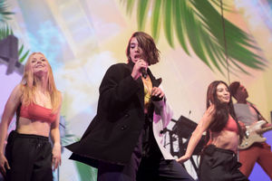 Dua Lipa at Birmingham's Genting Arena. Pic: Emma Turner