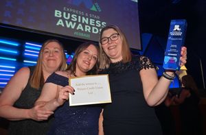 Business of the Year Award winners Walsave Credit Union Ltd. L-r - Diane Hassell, Kim Lote and assistant manager Sarah Lote