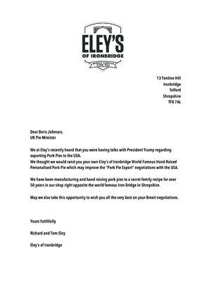 The letter was sent to 10 Downing Street