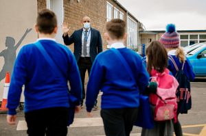 Pupils were welcomed back by headteacher Stuart Roberts