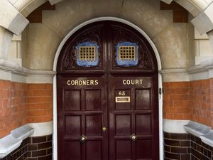 Doors at West London Coroner's Court