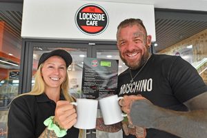 Lockside Cafe owner Matt Lemm with Katie Butler.