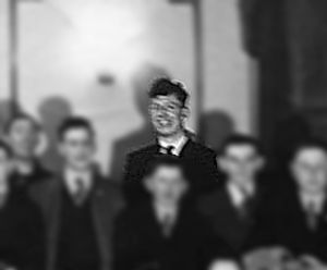 A somewhat blurry spotlight on Tom Baker during his days at Pell Wall Hall.