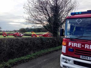 Air ambulances and fire crews at the scene. Photo: @SFRSWellington