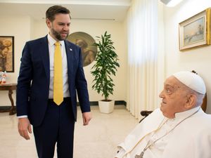 Pope Francis receives US vice president JD Vance before bestowing the Urbi et Orbi (Latin for to the city and to the world) blessing at the end of the Easter mass on Easter Sunday