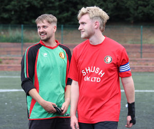 Jacob (green shirt) and Jack (red shirt)