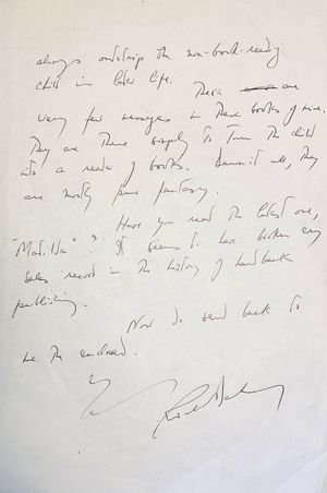 The letter sent by Roald Dahl, which will now be auctioned in Staffordshire. Photo: Hansons