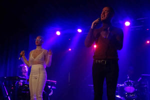 Jorja on stage with Maverick Sabre. Picture: @acdcjacko