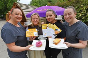 Louise Greenaway, Emily Thompson, Hannah McKenzie and Susie Seymour are among those at Compton Care urging the public to take part in the weeklong event
