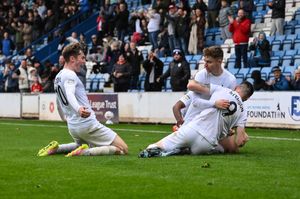 Bucks celebrate following Remi Walker’s first goal of the afternoon Picture: Kieren Griffin Photography
