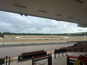 Dunstall Park with the greyhound track under construction