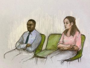Constance Marten and Mark Gordon court sketch